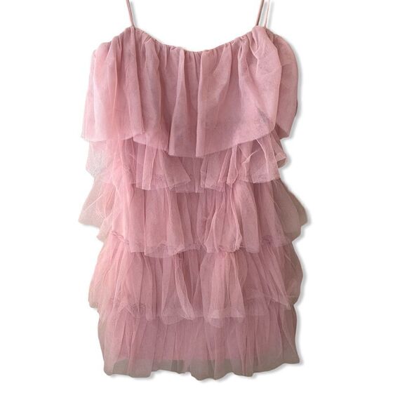 More To Come Millie Mini Dress Pink Ballerina ruffle tulle Party Revolve NWT XL - Picture 7 of 12